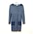 * CHANEL CC here button square neck long sleeve knit dress cashmere ladies blue  ref.672762