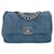 Chanel 19 Überschlagtasche aus Denim mit silberner und goldener Hardware Blau John  ref.673081
