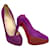 CHRISTIAN LOUBOUTIN Suede Purple Pumps Heels SZ 37 / US 7 100% authentic pre owned Leather  ref.673945