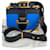 PRADA Cahier City 1BD045 Blue/Black Calfskin Saffiano Shoulder Bag Pre owned Leather  ref.674015