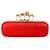 Alexander McQueen skull 4 Rings Knuckle Clutch Red Leather  ref.674062