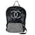 Chanel Backpack Quilted Nylon and CC Tweed  Black White Backpack Preowned Cotton  ref.674064