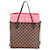 Bolsa Louis Vuitton Neverfull MM marrom Damier Ebene Canvas com encarte de organização rosa Usado Lona  ref.674186