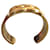 Hermès Brazalete de cuero de granito negro Hermes , Plato de oro Chapado en oro  ref.674626