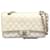 Timeless Chanel lined flap White Silver hardware Lambskin  ref.675256