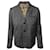 Dolce & Gabbana Blazer de botonadura sencilla con forro de leopardo en lana gris  ref.675574