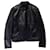 Gucci Ungefütterte Bikerjacke aus schwarzem Leder  ref.675618