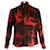 Camisa Gucci Estampada De Botones En Seda Roja  ref.675682