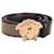 Versace Cinturón con tachuelas y hebilla de Medusa en cuero negro  ref.675684
