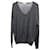 Jersey Dior desgastado con cuello de pico de lana virgen gris  ref.675694