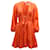 Zimmermann Plunging Neckline Mini Dress in Orange Linen   ref.675753