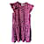 Saint Laurent Kleid (schwarzer und rosa Zebradruck) Pink Seide Viskose  ref.675829