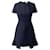 Christian Dior Ruffled Hem Fit and Flare Dress in Navy Blue Wool  ref.676194