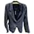 Sublime new blazer Ann Demeulemeester Black Dark grey Wool Linen  ref.677137