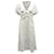 Maje Racky Ruffled Printed Midi Dress in Ivory Cupro White Cream Cellulose fibre  ref.677375