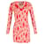 Diane Von Furstenberg Mini vestido estampado em seda vermelho coral  ref.677419