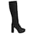 Prada Knee Length Platform Boots in Black Suede  ref.677497