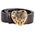 Gucci Hysteria Heart Buckle Belt en cuir de veau noir Cuir Veau façon poulain  ref.677536
