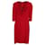 Alexander McQueen Cowl Neck Dress in Red Wool Crepe  ref.677560