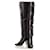 Chanel Metal Logo Heel Long Boots Black Leather  ref.677804
