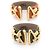 VAN DER BAUWEDE ARMBAND EFEU VERGOLDET MANSCHETTE + 2 EIDECHSEN-LEDER-BINDUNGEN Golden