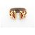 VAN DER BAUWEDE ARMBAND EFEU VERGOLDET MANSCHETTE + 2 EIDECHSEN-LEDER-BINDUNGEN Golden - Ansicht 2