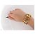 VAN DER BAUWEDE ARMBAND EFEU VERGOLDET MANSCHETTE + 2 EIDECHSEN-LEDER-BINDUNGEN Golden - Ansicht 20