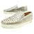CHRISTIAN LOUBOUTIN ROLLER BOAT SHOES 38 SILVER SNEAKERS SNEAKER SHOES Silvery Cloth  ref.678866