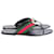 Gucci Kika Web-Stripe Thong Sandal in Black Leather  ref.679368