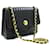 Bolsa de ombro de corrente pequena CHANEL vintage tiracolo preto acolchoado Couro  ref.680375