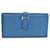 Hermès HERMES Bean Long Wallet Leather Blue Auth mt026  ref.680566