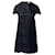 Balenciaga Mini-robe à carreaux ton sur ton en soie noire  ref.681083