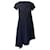 Balenciaga Vintage-Strickkleid aus marineblauem Rayon Mehrfarben Strahl Zellulosefaser  ref.681127