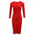 Alexander Mcqueen Red Straight Midi Dress Viscose Cellulose fibre  ref.681648