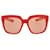 Balenciaga Óculos de sol com armação quadrada de acetato Vermelho Fibra de celulose  ref.681907