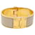 Hermès Pulseira HERMES Bangle Tone Dourada Bege Auth ki2338 Metal  ref.682559
