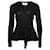 Alexander McQueen Knitted V-neck Peplum Top in Black Wool  ref.683786