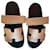 Hermès Chypres sandals Marrone chiaro Pelle  ref.684518