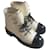 Boots Chanel Cuir Blanc  ref.684648