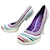 NEUF CHAUSSURES LOUIS VUITTON BALL STRIPES CE5IPI1 38.5 CUIR VERNIS SHOES Multicolore  ref.685114