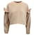 Autre Marque Mother of Pearl Dani Cropped Sweatshirt w/ Pearl Shoulders in Pink Organic Cotton  ref.685297