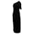 Lanvin Vestido um ombro só com fenda maxi em viscose preta Preto Fibra de celulose  ref.685311