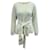 Ba&sh Hanna Pullover con Dettaglio Cravatta in Cotone Bianco Crudo  ref.685376