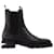 Alexander Wang Low-Heeled Andie Cut-Out Boots in Black Box Calf Leather  ref.686551