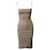 Dolce & Gabbana Vestido midi con tirantes finos en algodón beige  ref.686694