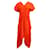 Autre Marque Asymmetrisches Kleid aus orangefarbenem Leinen  ref.686702