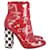 Dolce & Gabbana Dolce und Gabbana-Graffiti 120 Stiefel aus rotem Leder  ref.686873