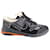 Gucci Ultrapace Mid Top Sneakers in Black, white, Orange Leather and Suede  ref.686960