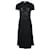 Valentino Vestido midi manga curta tricotado em viscose preta Preto Fibra de celulose  ref.687086