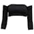 Alexander McQueen Off-The-Shoulder Ribbed Crop Top in Black Viscose Cellulose fibre  ref.687169